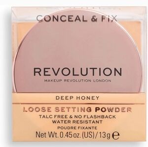 Makeup Revolution Conceal & Fix Loose Setting Powder Deep Honey 0.45oz New